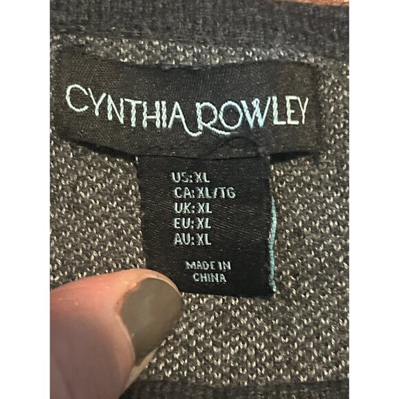 Cynthia Rowley Long Sleeve Striped Sweater Dress Gray White Casual Womens XL - Picture 2 of 7